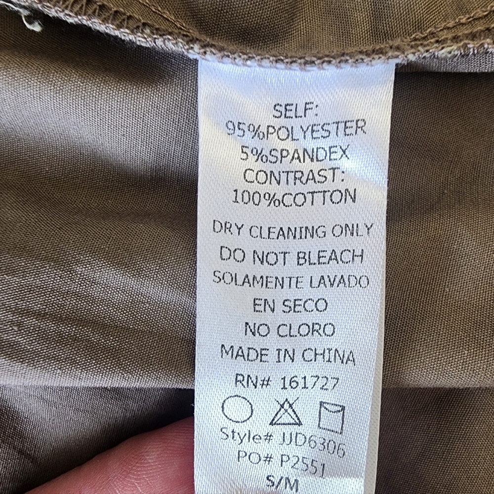 Jade by Jane Quilted Diamond Colorblock Babydoll Mini Dress Cream Taupe Size S/M - Picture 8 of 9